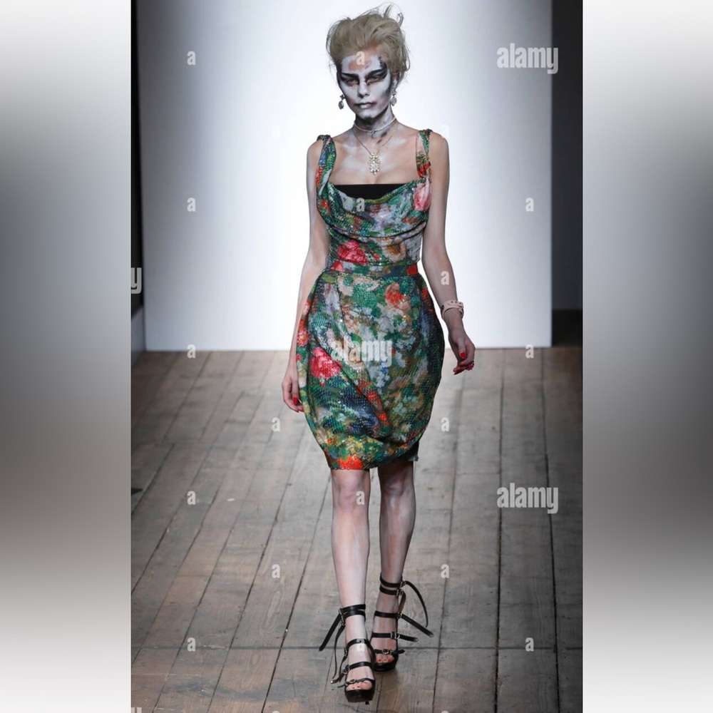 Vivienne Westwood SS14 floral chiffon printed sequined Corset Dress NWT IT 40 - Picture 3 of 17